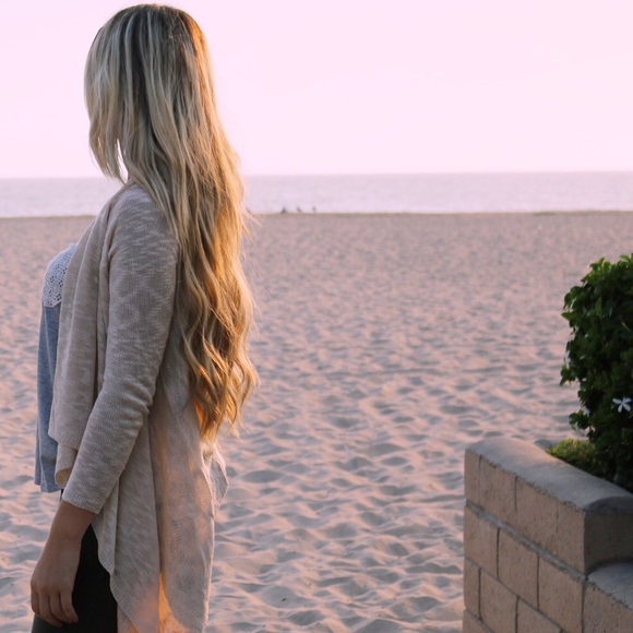 Sweaters - beige open cardigan